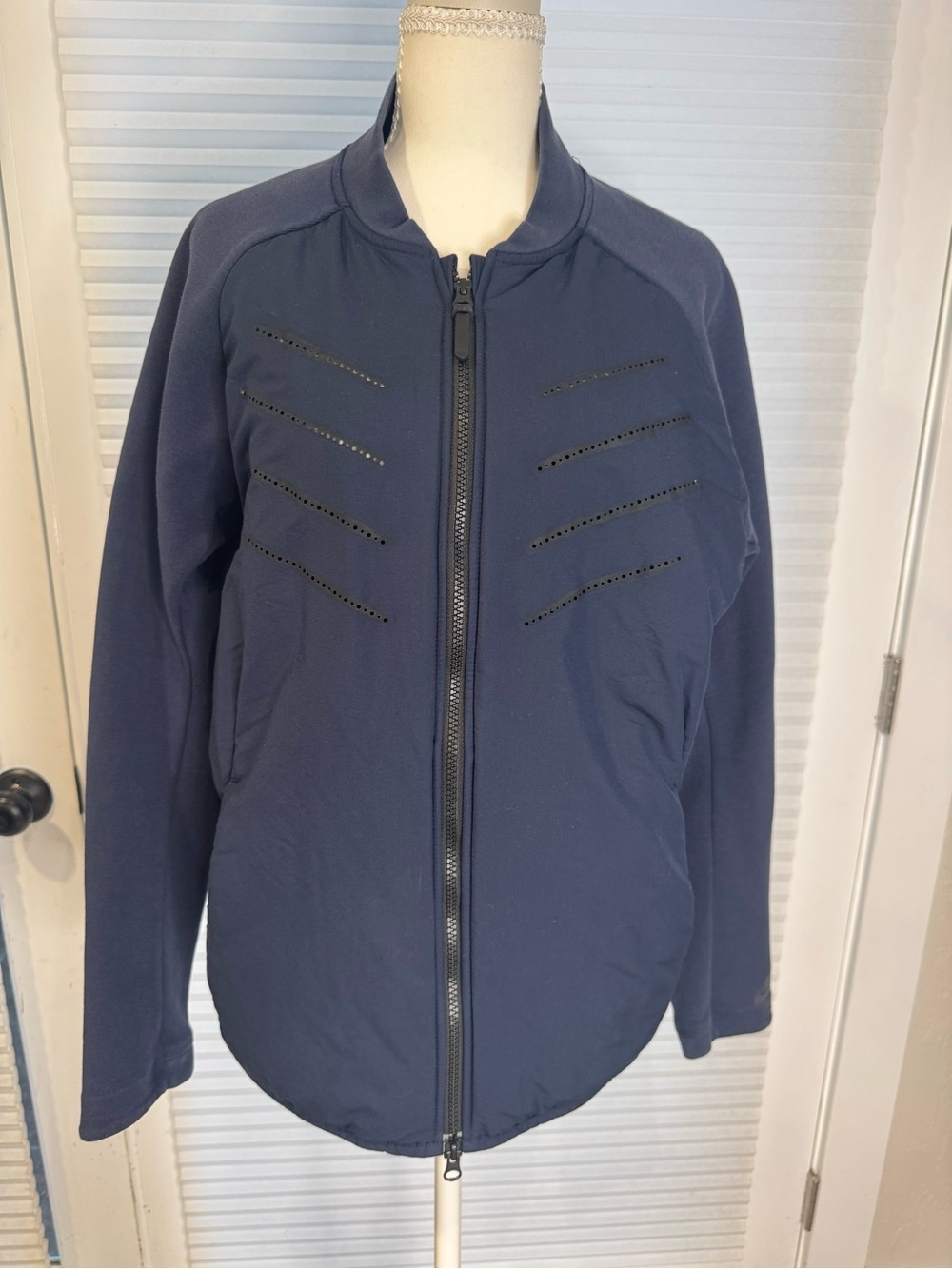 Nike Navy Bomber Jacket with Laser-Cut Details 1097